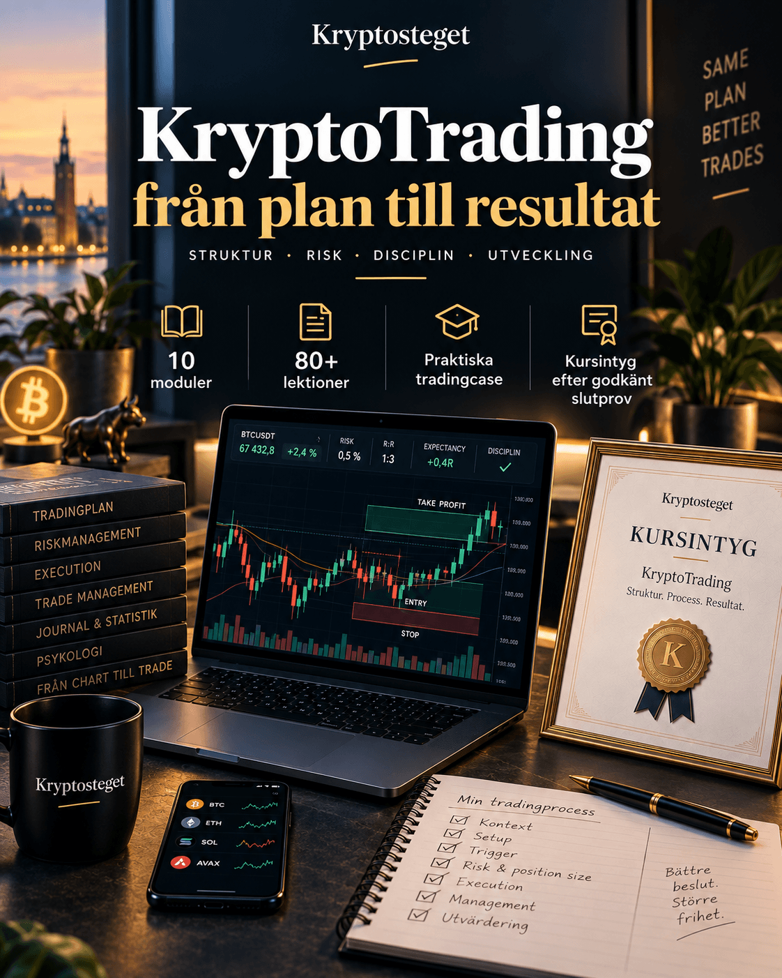 KryptoTrading — Kryptostegets premiumutbildning i handelsbeslut