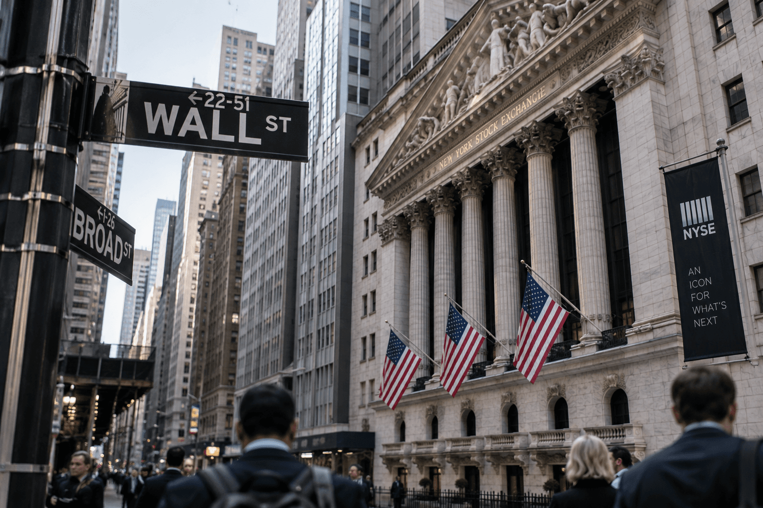 New York Stock Exchange på Wall Street i New York.